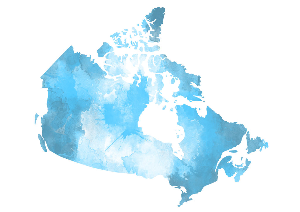 Carte aquarelle abstraite du Canada