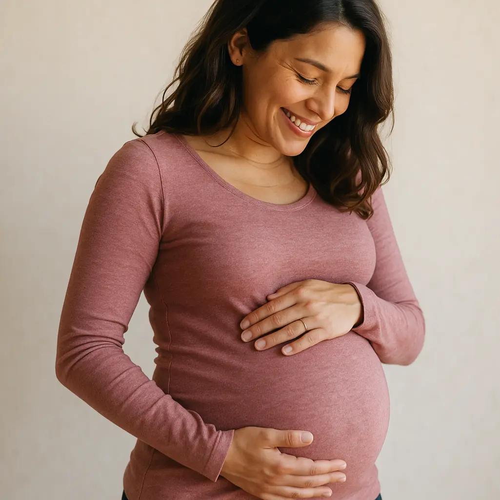 Mujer embarazada feliz