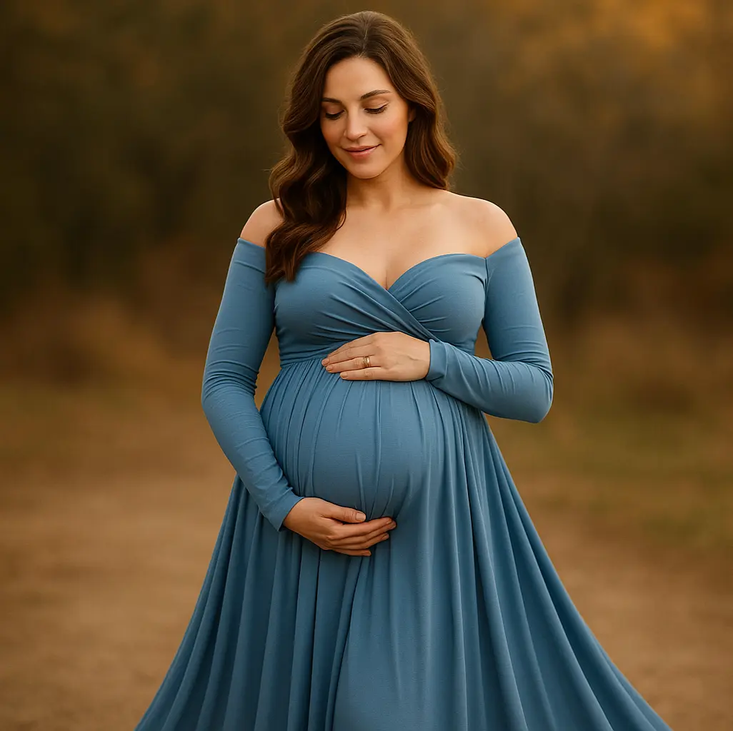 Pregnancy woman holding her belly with love