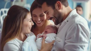 Familie empfängt ihr Baby